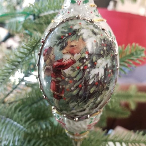 2000 Bradford Exchange Santa Millennial Porcelain Santa Ornament Collection #1 - Picture 6 of 13